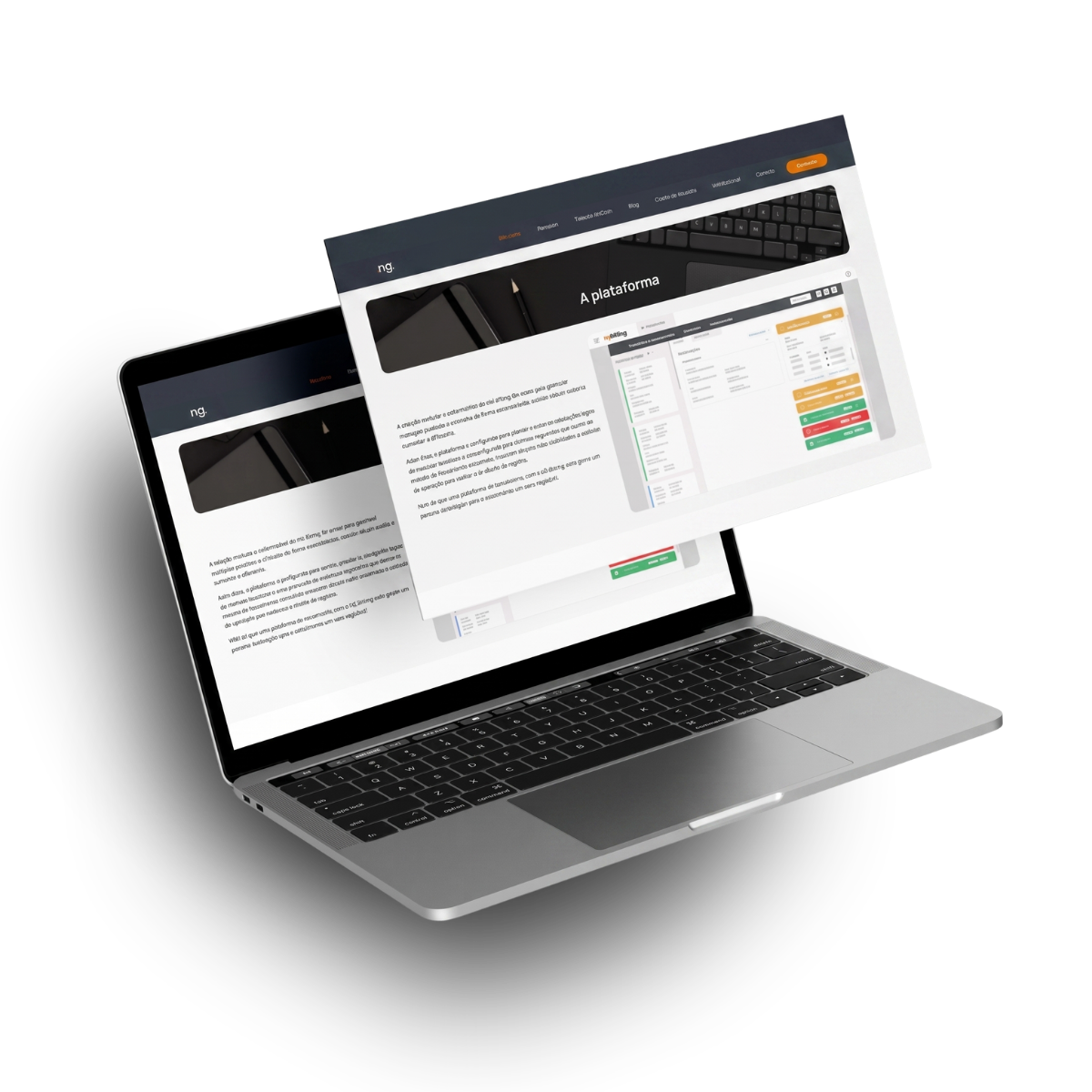 Plataforma NG Billing em notebook